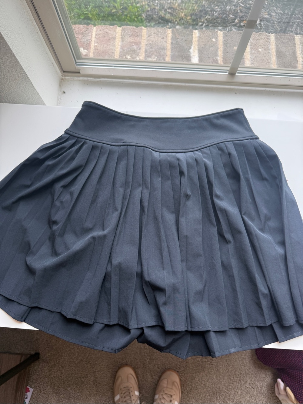 abercrombie kids Pleated Skater Skort in Charcoal